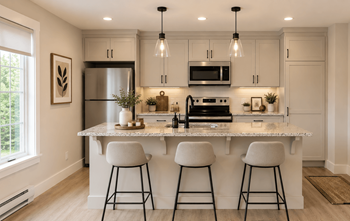 Large kitchen island for added counter space